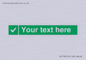 Custom green background, green square with tick sign